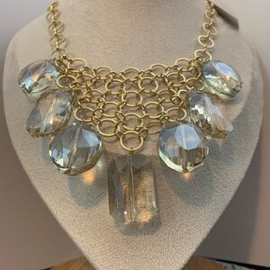 Elegant Gold and Crystal Statement Necklace